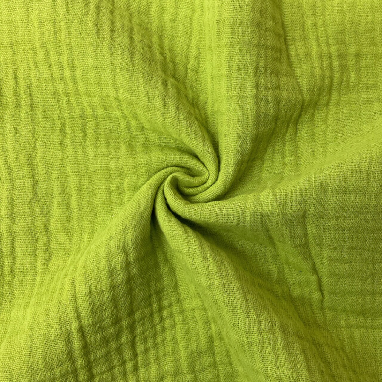 Bright Green Cotton Solid Double Gauze Reorderable Woven Fabric By the Yard